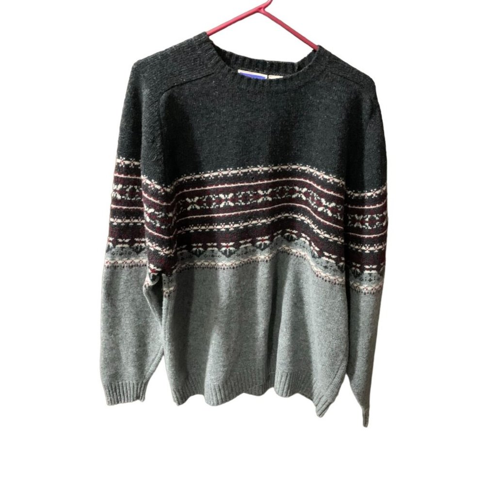 NorthCrest Womens Size XL Vintage Gray Sweater Pullover Vintage Crew Neck